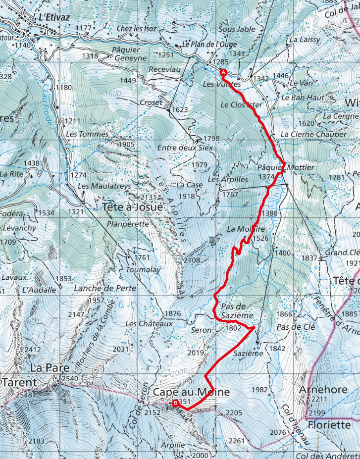 Itinéraire cape au moine
